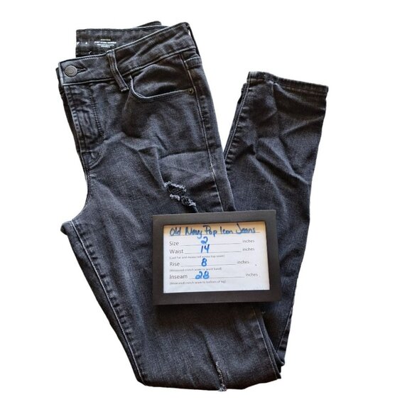 Old Navy Pop‎ Icon Skinny Jeans Gray Distressed Ripped Womens Size 2 - Picture 8 of 9